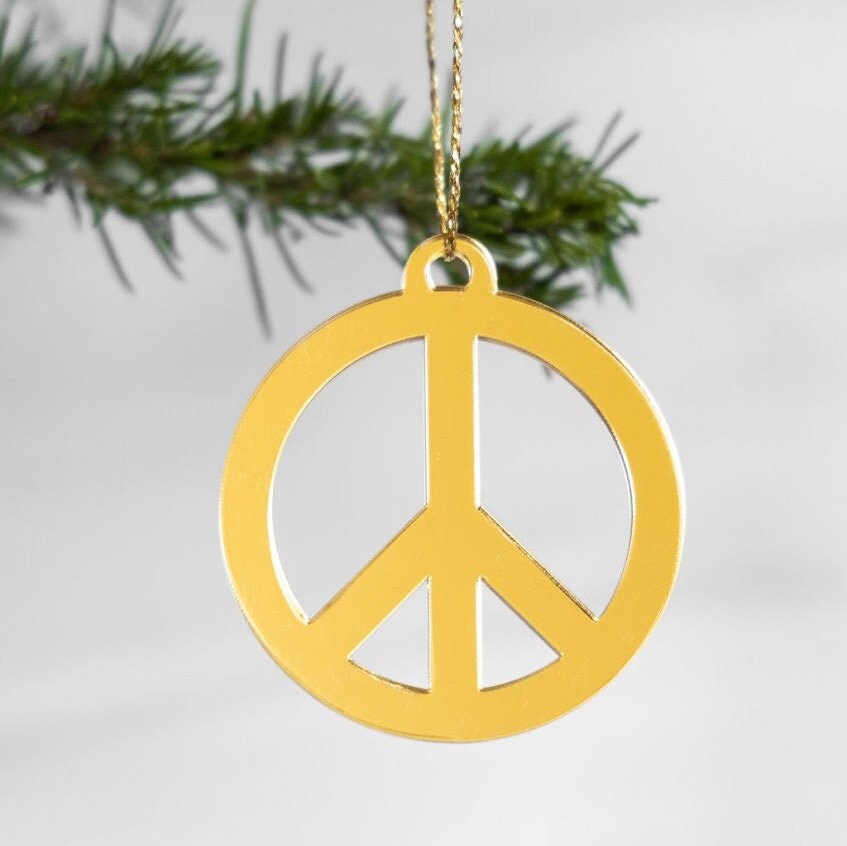 Peace Ornament, Peace Christmas Tree Ornament, Peace Sign Ornaments, Peace Sign Christmas Ornament, Gifts for Women, World Peace Gift, Peace