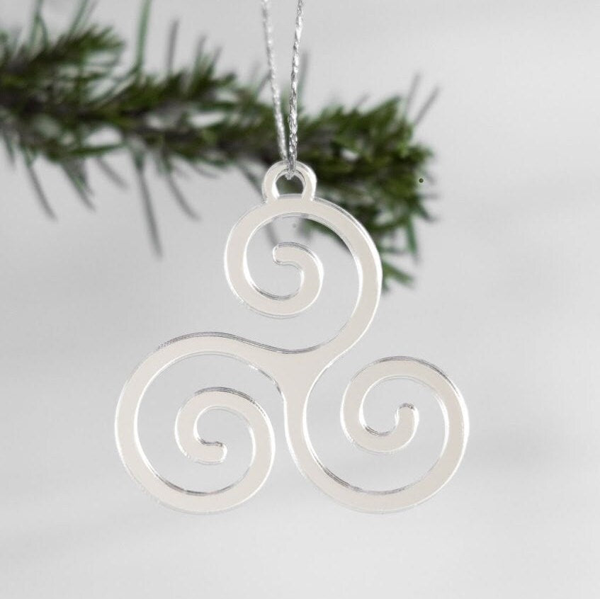 Celtic Spiral Ornament, Celtic Tree Ornament, Celtic Christmas Tree Ornament, Catholic Ornament, wood ornaments, Religious Ornament